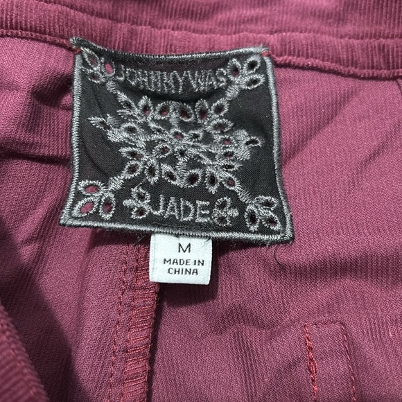 JOHNNY WAS Burgundy Cotton High Rise Corduroy Pants Size Medium - Picture 6 of 7